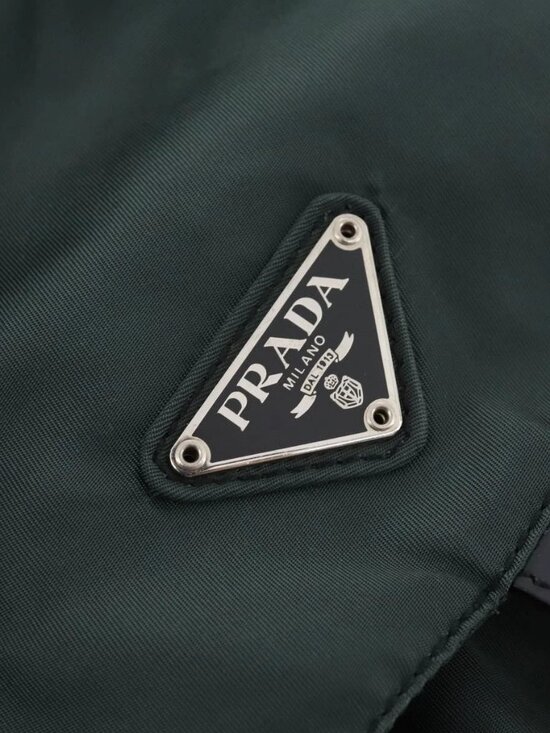 PRADA Backpack Nylon Green Silver Auth fm5140 main image 14